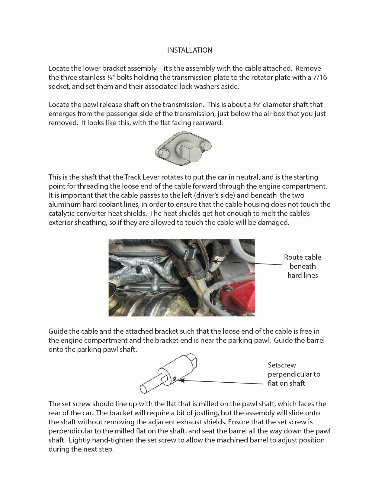 Track Lever Bolt on Neutral System for C8 Coupe