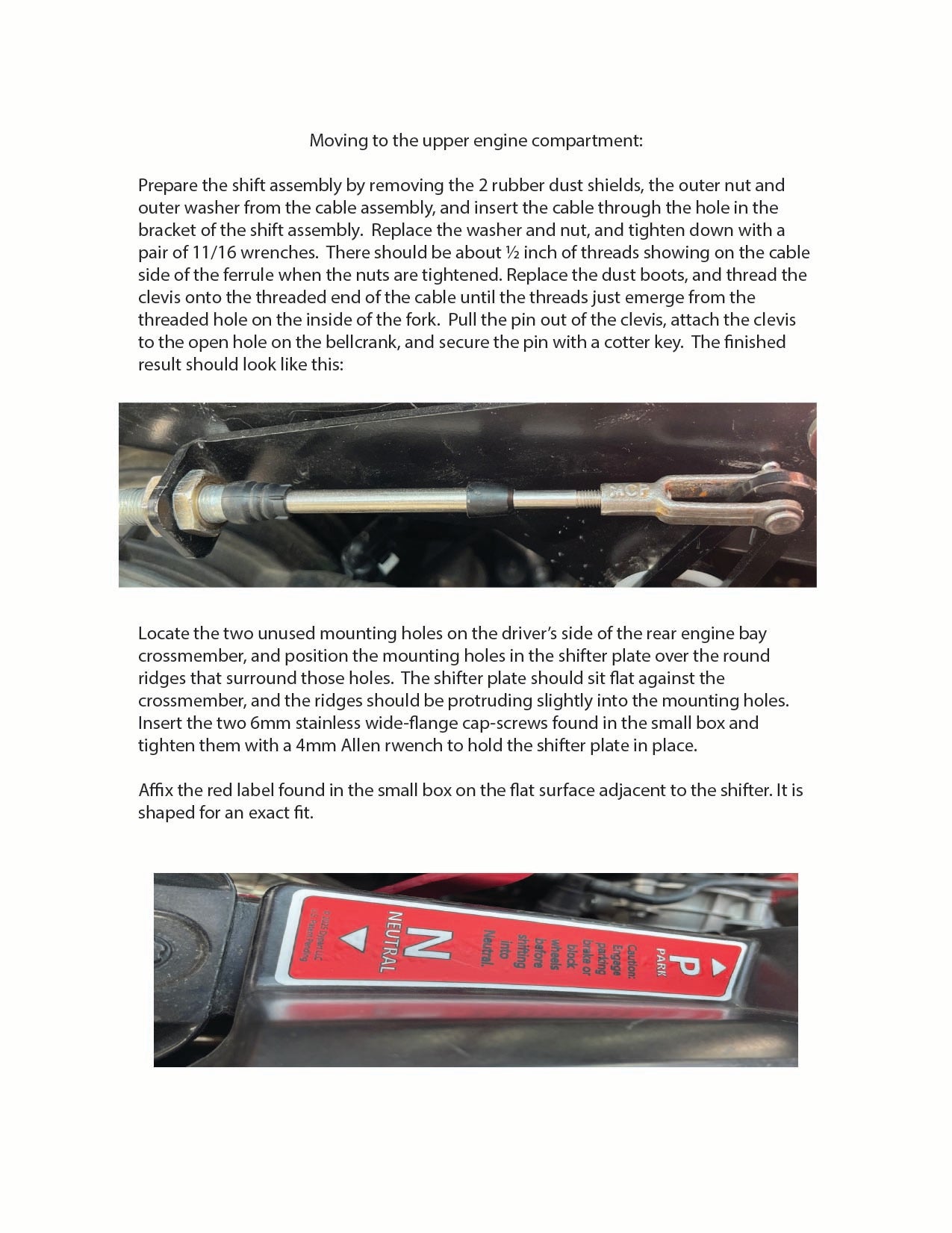 Track Lever Bolt on Neutral System for C8 Coupe